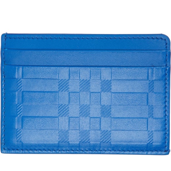 Burberry Kier Check Embossed Leather
Card Case BRIGHT OCEAN BLUE authentic NIDB - Picture 1 of 8